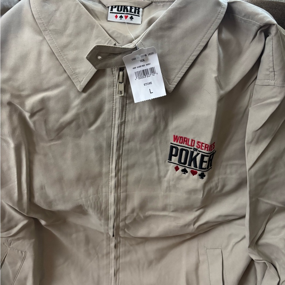 Spring lightweight World Series Poker Beige Jacket WSOP NWT